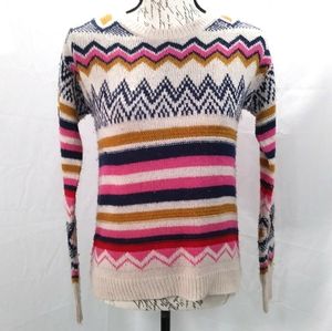Patterned crew neck sweater